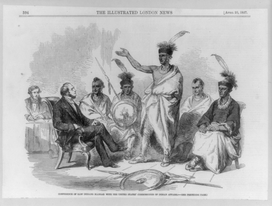 “Conference of Kaw Indians (Kansas) with the United States Commission of Indian Affairs, 1857”