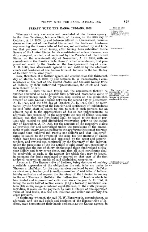 Page 1 of Treaty of 1862